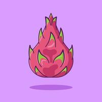 Dragon Fruit Vegetable cartoon vector icon illustration food nature icon concept isolated premium