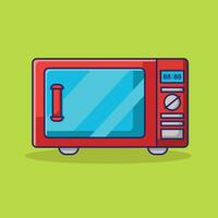 Microwave Oven Vector Icon Illustration. Microwave Oven Icon Concept. Flat Cartoon Style Suitable for Web Landing Page, Banner, Flyer, Sticker, Card, Background