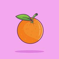 Orange Fruit cartoon vector icon illustration food nature icon concept isolated premium