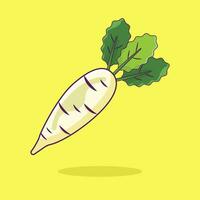 Turnip cartoon vector icon illustration food nature icon concept isolated premium