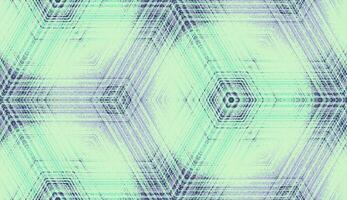 Seamless abstract geometric textured pattern in mint green and blue lavender colors. Symmetric hexagon concentric ornament for digital paper, textile printing, wallpaper background design. vector