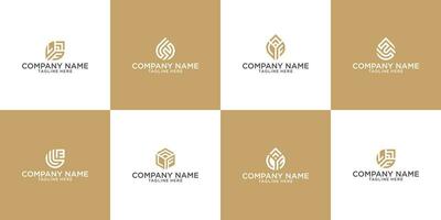 Set Of LF, FL, Abstract Letters Logo Monogram vector