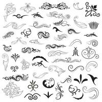 Vector graphic elements for design vector elements. Swirl elements decorative illustration. Classic calligraphy swirls, greeting cards, wedding invitations, royal certificates and graphic design.