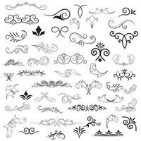 Vector graphic elements for design vector elements. Swirl elements decorative illustration. Classic calligraphy swirls, greeting cards, wedding invitations, royal certificates and graphic design.