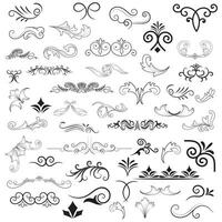 Vector graphic elements for design vector elements. Swirl elements decorative illustration. Classic calligraphy swirls, greeting cards, wedding invitations, royal certificates and graphic design.