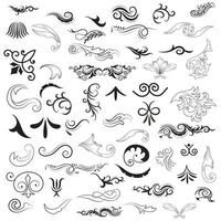 Vector graphic elements for design vector elements. Swirl elements decorative illustration. Classic calligraphy swirls, greeting cards, wedding invitations, royal certificates and graphic design.