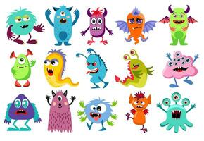 funny monsters set. Cute cartoon Texture for kids apparel, fabric, textile, wrapping. Vector