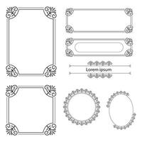 Set of Decorative vintage frames and borders. floral ornamental frame. Calligraphic frame and page decoration. Vector illustration