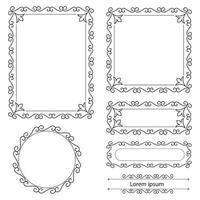 Set of Decorative vintage frames and borders. floral ornamental frame. Calligraphic frame and page decoration. Vector illustration