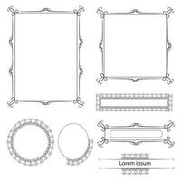 Set of Decorative vintage frames and borders. floral ornamental frame. Calligraphic frame and page decoration. Vector illustration