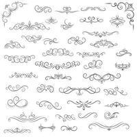 Vector graphic elements for design vector elements. Swirl elements decorative illustration. Classic calligraphy swirls, greeting cards, wedding invitations, royal certificates and graphic design.