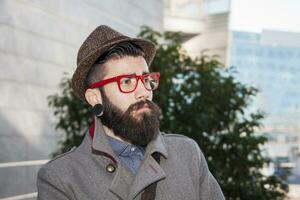 portrait of young hipster businessman photo