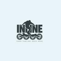 inline skating logo vector