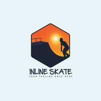 inline skating logo vector