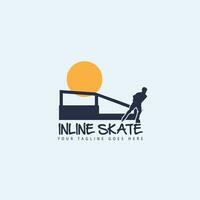 inline skating logo vector