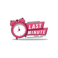 vector last minute offer clock drawing illustration on white background for business marketing