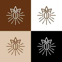 Coffee king logo in shining line design concept vector
