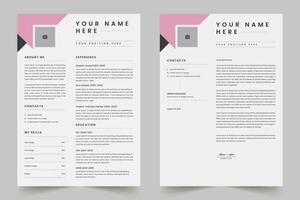 Clean Modern Resume Layout Vector Template for Business Job Applications, Minimalist resume CV template, Resume design template, CV design, multipurpose resume design