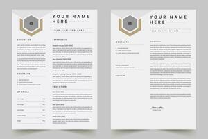 Clean Modern Resume Layout Vector Template for Business Job Applications, Minimalist resume CV template, Resume design template, CV design, multipurpose resume design