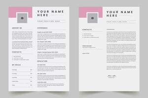 Clean Modern Resume Layout Vector Template for Business Job Applications, Minimalist resume CV template, Resume design template, CV design, multipurpose resume design