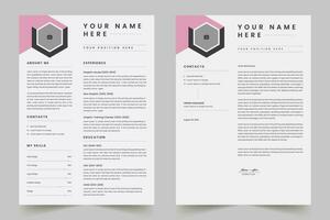 Clean Modern Resume Layout Vector Template for Business Job Applications, Minimalist resume CV template, Resume design template, CV design, multipurpose resume design