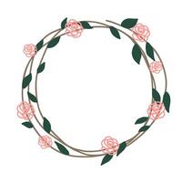 Floral Wreath Branch Frame Vector Image Illustration