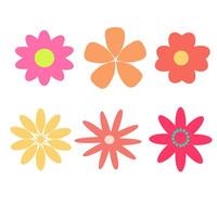 Set Of Colorful Flowers Design Element. Perfect For Stickers, Posters, And Other Creative Projects vector