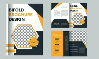 Vector business corporate bifold brochure template design.