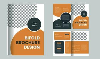 Vector business corporate bifold brochure template design.