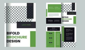 Vector business corporate bifold brochure template design.