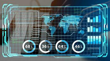 masculino empresarios utilizar innovador tecnologías me gusta ai, datos analítica, y 5g a conducir negocio éxito, crecimiento, y innovación mediante su móvil Los telefonos en un Arkansas cuarto de trabajo. foto