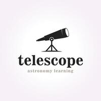 minimalist telescope logo vector, astronomy scope icon vintage design illustration vector