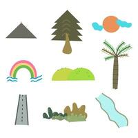 hand drawn Children draw objects in nature vector