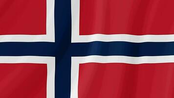 Norway waving flag. Norwegian realistic flag animation. Close up motion loop background video