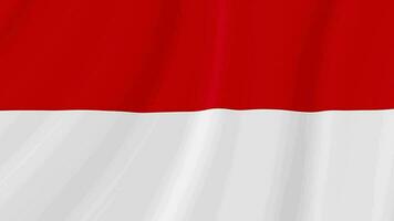 indonesien vinka flagga. indonesiska realistisk flagga animation. stänga upp rörelse slinga bakgrund video