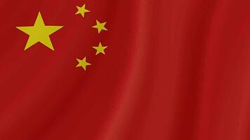 China waving flag. Chinese realistic flag animation. Close up motion loop background video