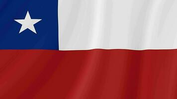 Chile waving flag. Chilean realistic flag animation. Close up motion loop background video