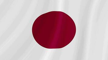 japan vinka flagga. japansk realistisk flagga animation. stänga upp rörelse slinga bakgrund video