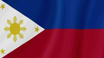 filippinerna vinka flagga. filippinska realistisk flagga animation. stänga upp rörelse slinga bakgrund video