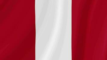 Peru waving flag. Peruvian realistic flag animation. Close up motion loop background video