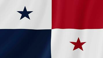 Panama waving flag. Panamanian realistic flag animation. Close up motion loop background video