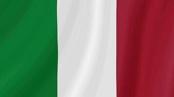 Italy waving flag. Italian realistic flag animation. Close up motion loop background video