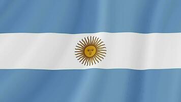 Argentinië golvend vlag. Argentijns realistisch vlag animatie. dichtbij omhoog beweging lus achtergrond video