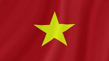 Vietnã acenando bandeira. vietnamita realista bandeira animação. fechar acima movimento ciclo fundo video