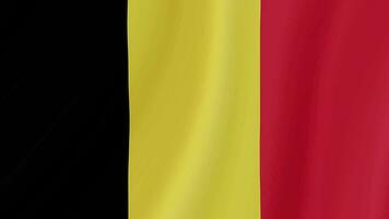 Belgium waving flag. Belgian realistic flag animation. Close up motion loop background video