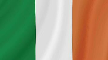 irland vinka flagga. irländsk realistisk flagga animation. stänga upp rörelse slinga bakgrund video