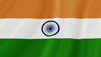 India waving flag. Indian realistic flag animation. Close up motion loop background video