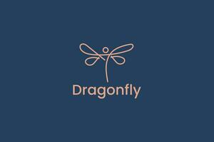 dragonfly logo vector icon illustration