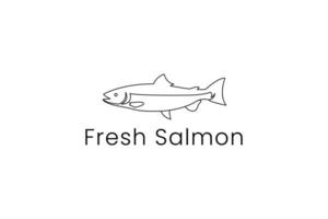 salmon fish logo vector icon illustration