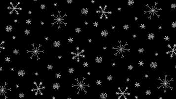 Snowflakes overlay Winter, slowly falling snow effect seamless loop transparent background with alpha channel video